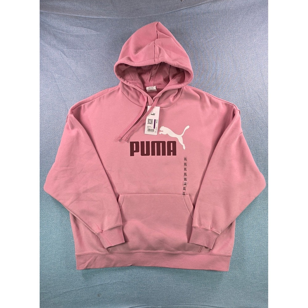 Puma Essentials Color Logo Hoodie Poised Pink Womens XXL, NWT
